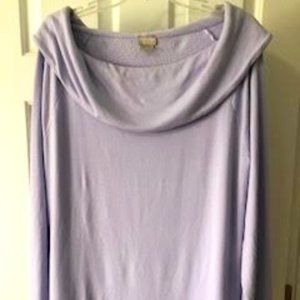 Chico's Women's Cowl Neck LS Size 2 (12-14) Lavender Top Pullover Sweater NICE